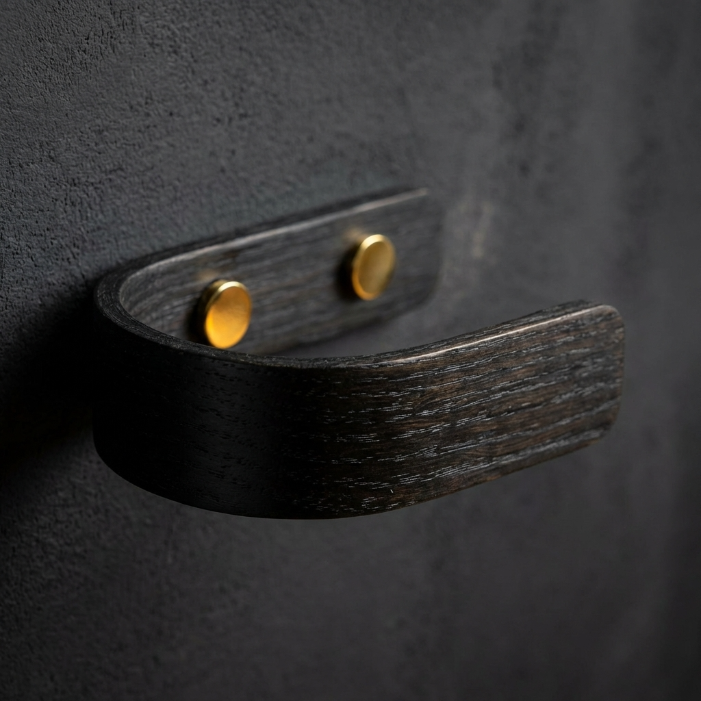 Luxury oak black curtain holdbacks