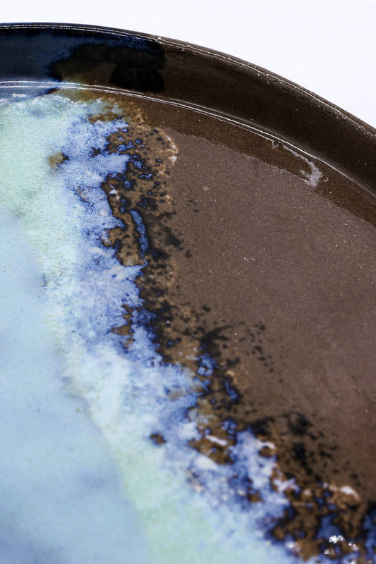 23 cm Seabrook Smoked Grey Large Stoneware Handmade Ceramic Dinner Plate