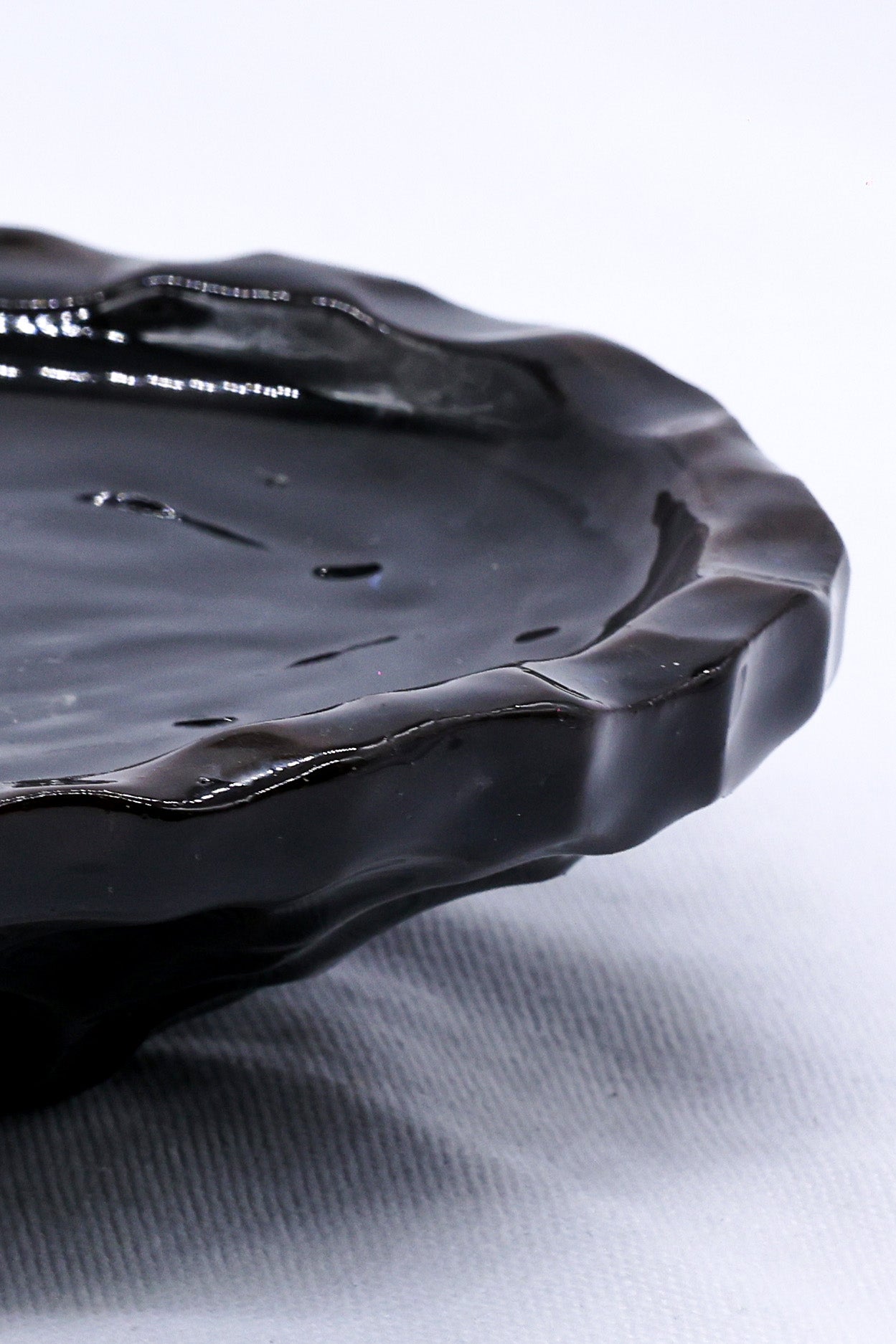 Cobalt Shadow Seashell Serenity Handmade Ceramic Plate