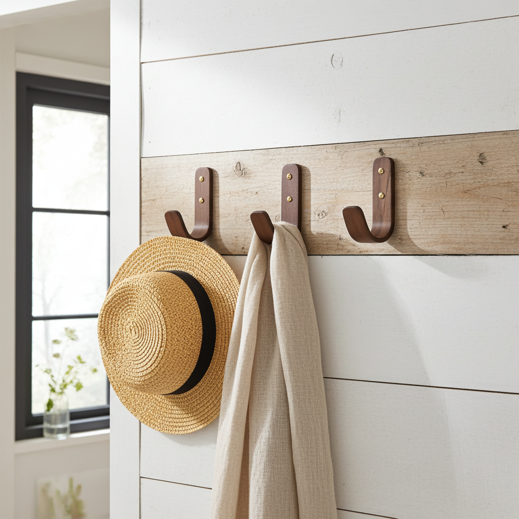 Curved Hardwood Wall Hooks - Walnut