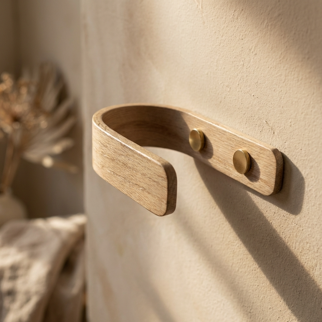 Designer Oak Curtain Holdbacks | Brass | Pack Of 2