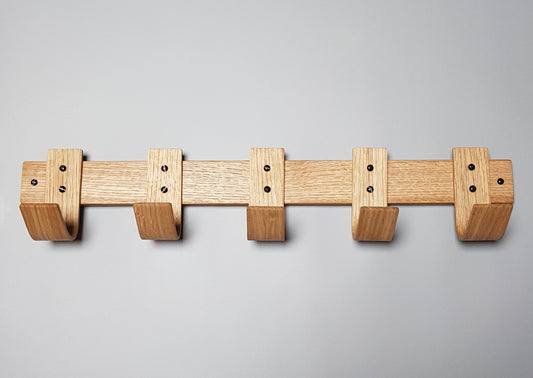 Modern design solid oak coat rack bent wood design