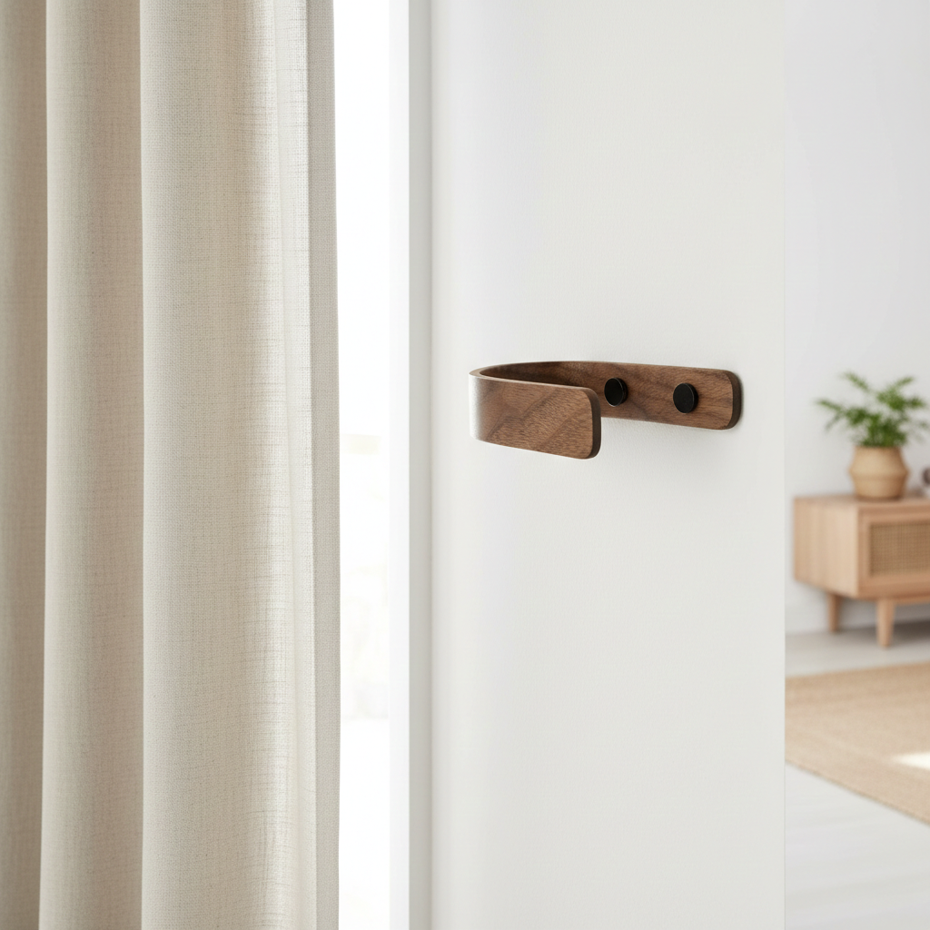 Sustainable Elegance: Handmade Steam-Bent Curtain Holdbacks | NOIR.DESIGN