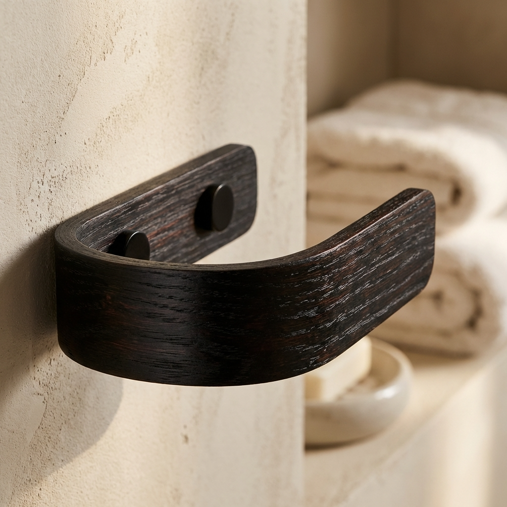 Black Oak Curtain Holdbacks | Modern Wooden Tiebacks – NOIR.DESIGN