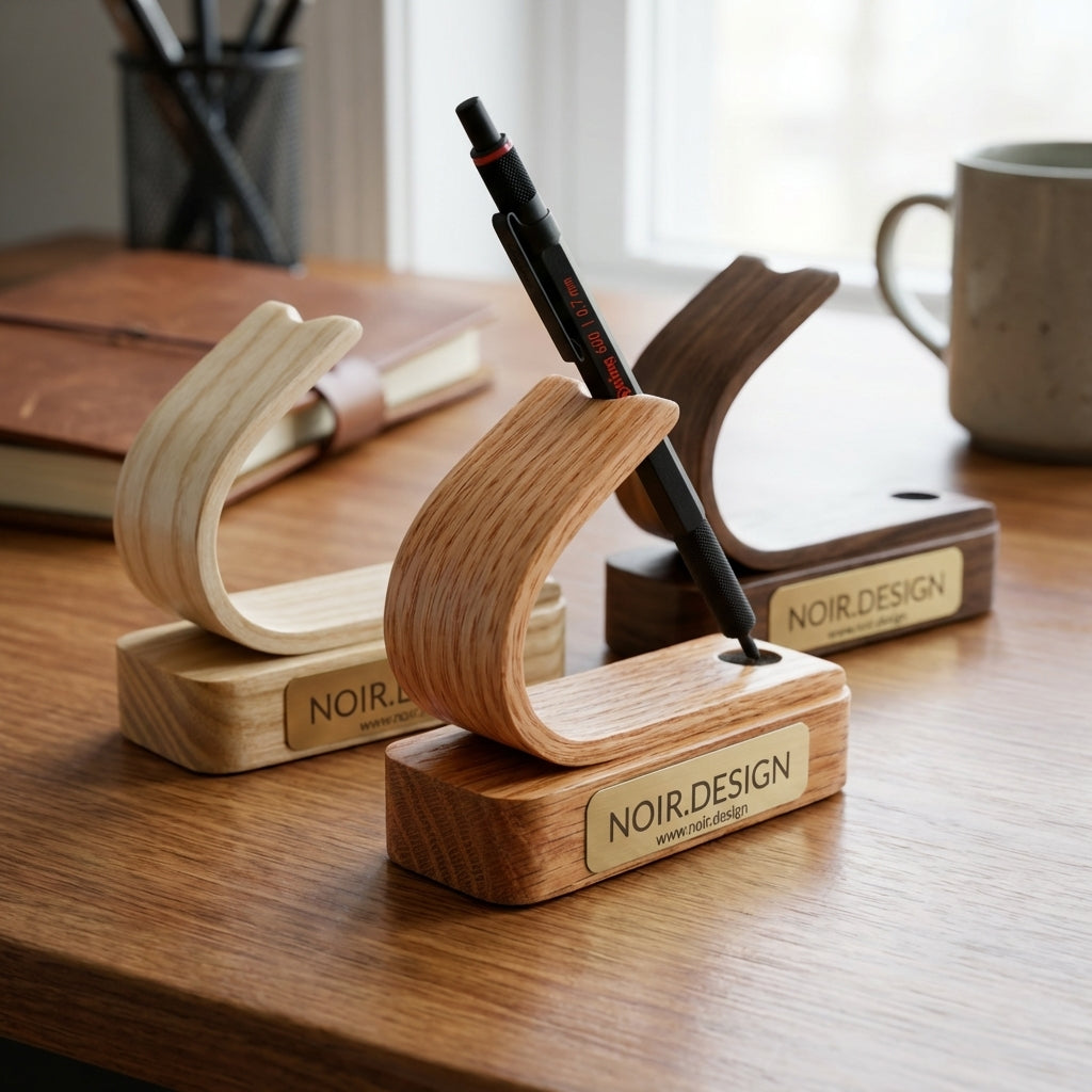 Elegant wooden pen pot for office or study