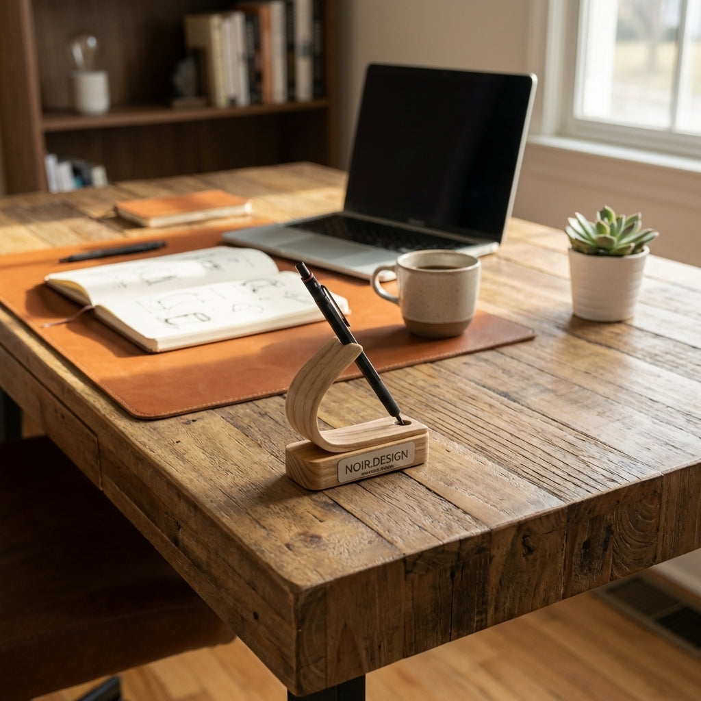Personalised engraved wooden pen holder for gifting