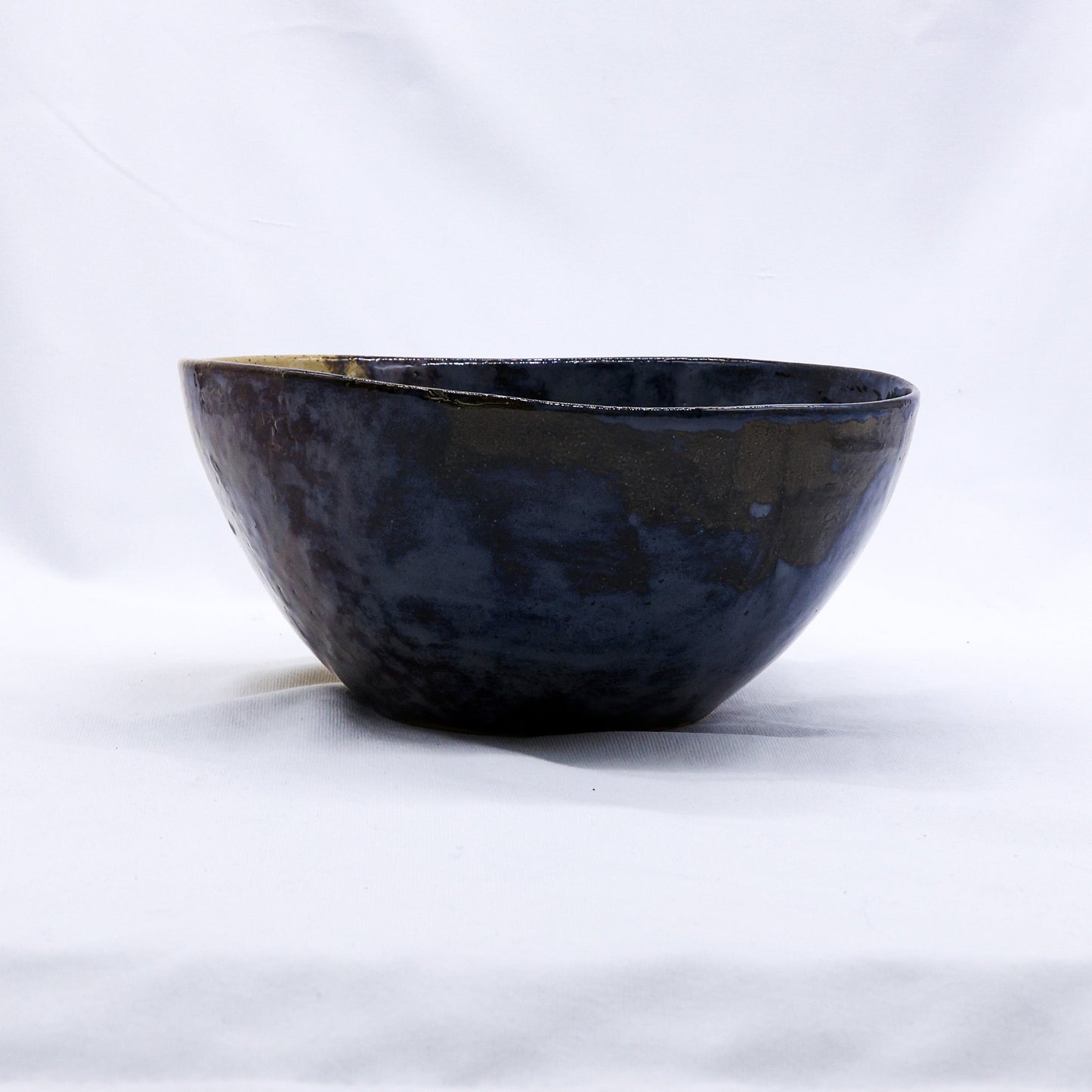 Large Indigo Clay Shore Handmade Ceramic Stoneware Dinner Bowl