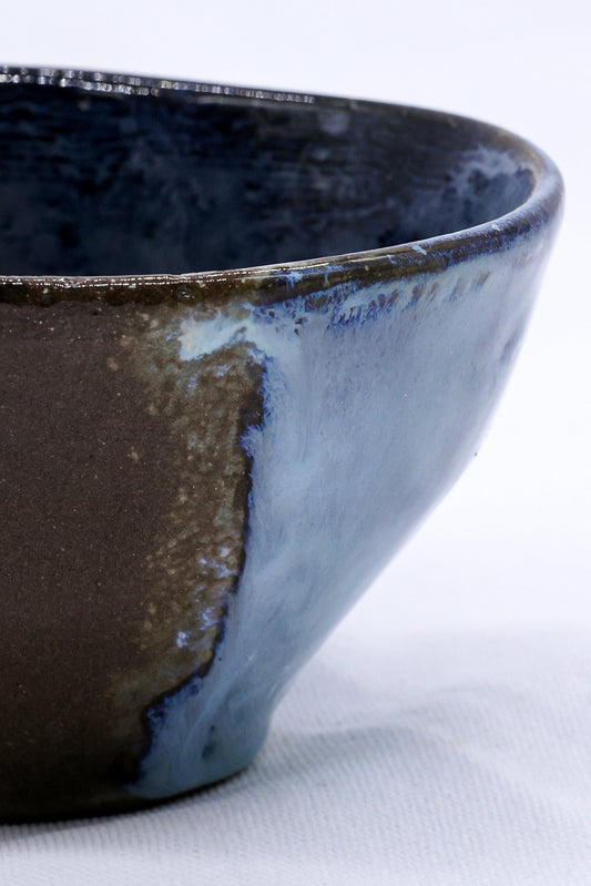 Small Smoked Grey Cold Aegean Fade Handmade Ceramic Stoneware Dinner Bowl