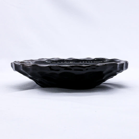 Cobalt Shadow Seashell Serenity Handmade Ceramic Plate