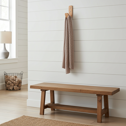 Curved Hardwood Wall Coat Hooks  - Oak