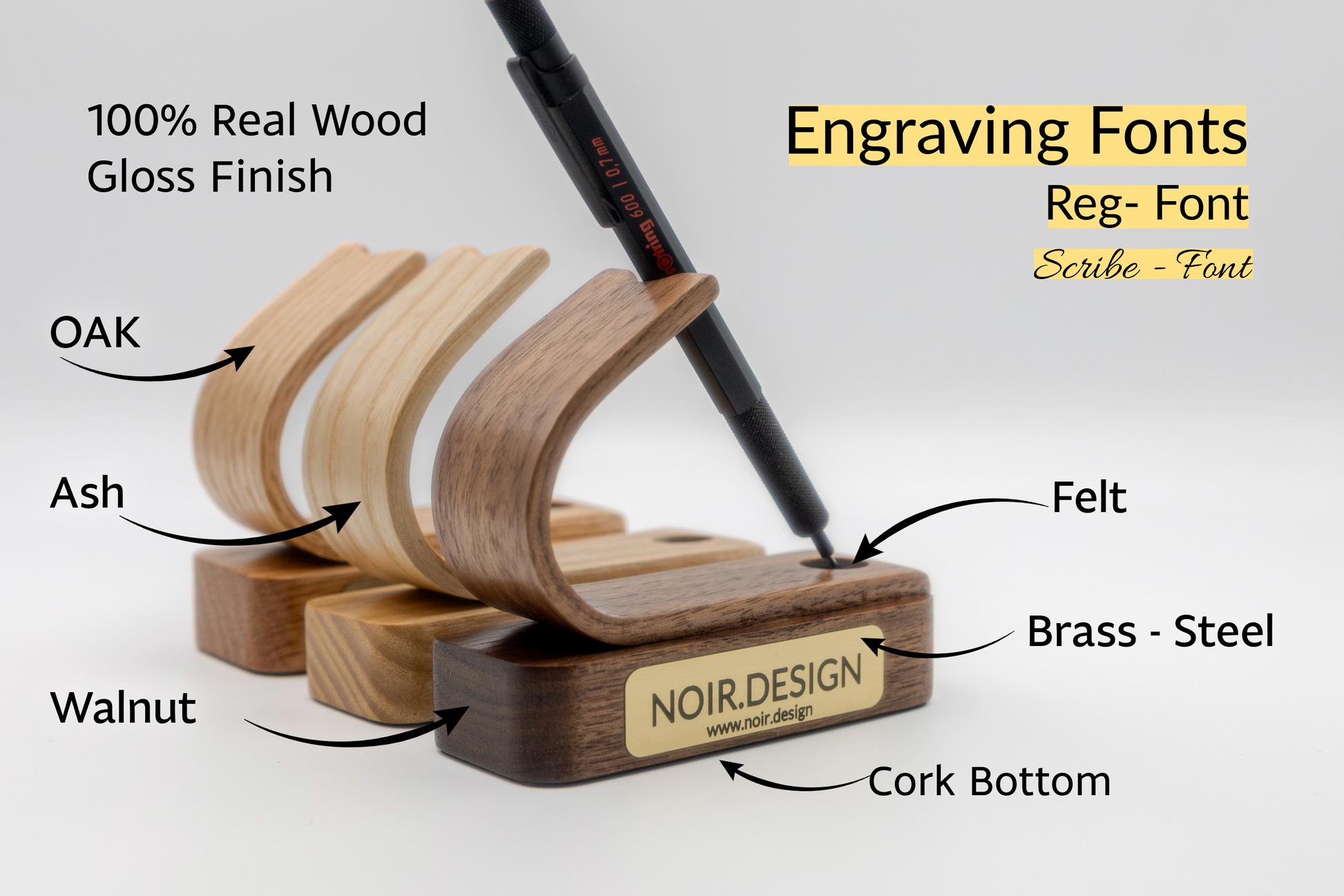 wooden pen holder display