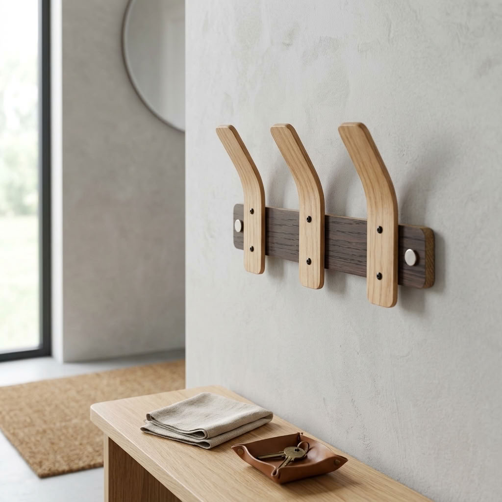 Oak Coat Rack | BL Tordu Silver