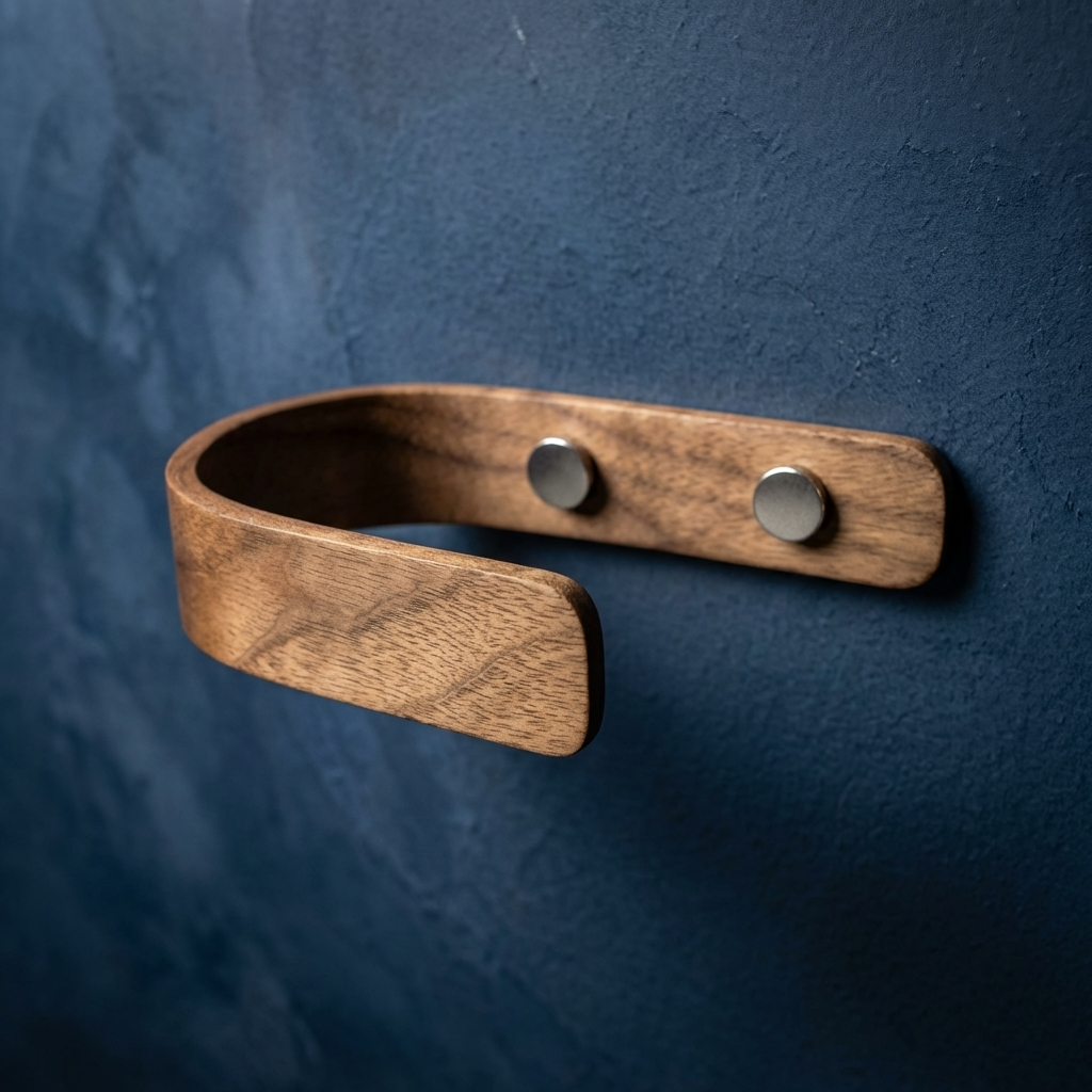 modern walnut curtain tie back hooks
