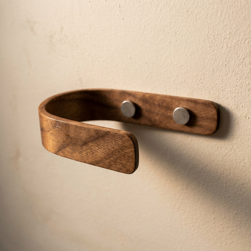 stylish walnut curtain holdback hooks