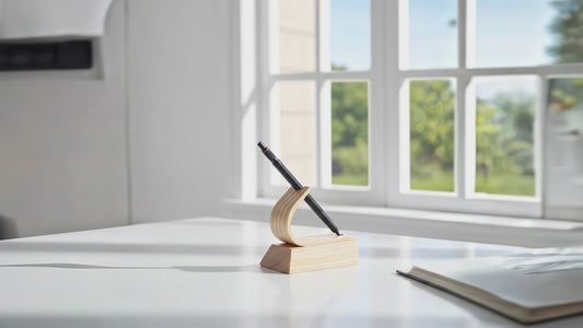 Handcrafted Ash Pen Holder | Premium Wooden Pen Display Stand