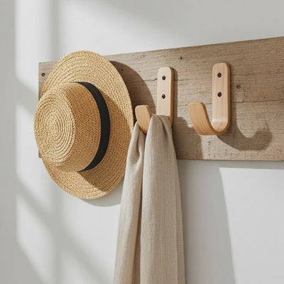 Oak Coat Hooks - Decorative, Unique Wooden Door / Wall Hooks
