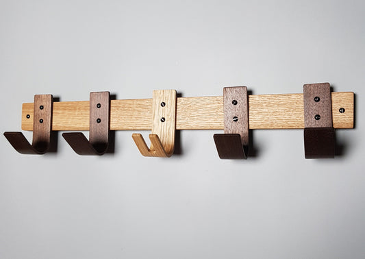 Sunrise Coat Rack With Walnut Hooks and Oak Key - NOIR.DESIGN