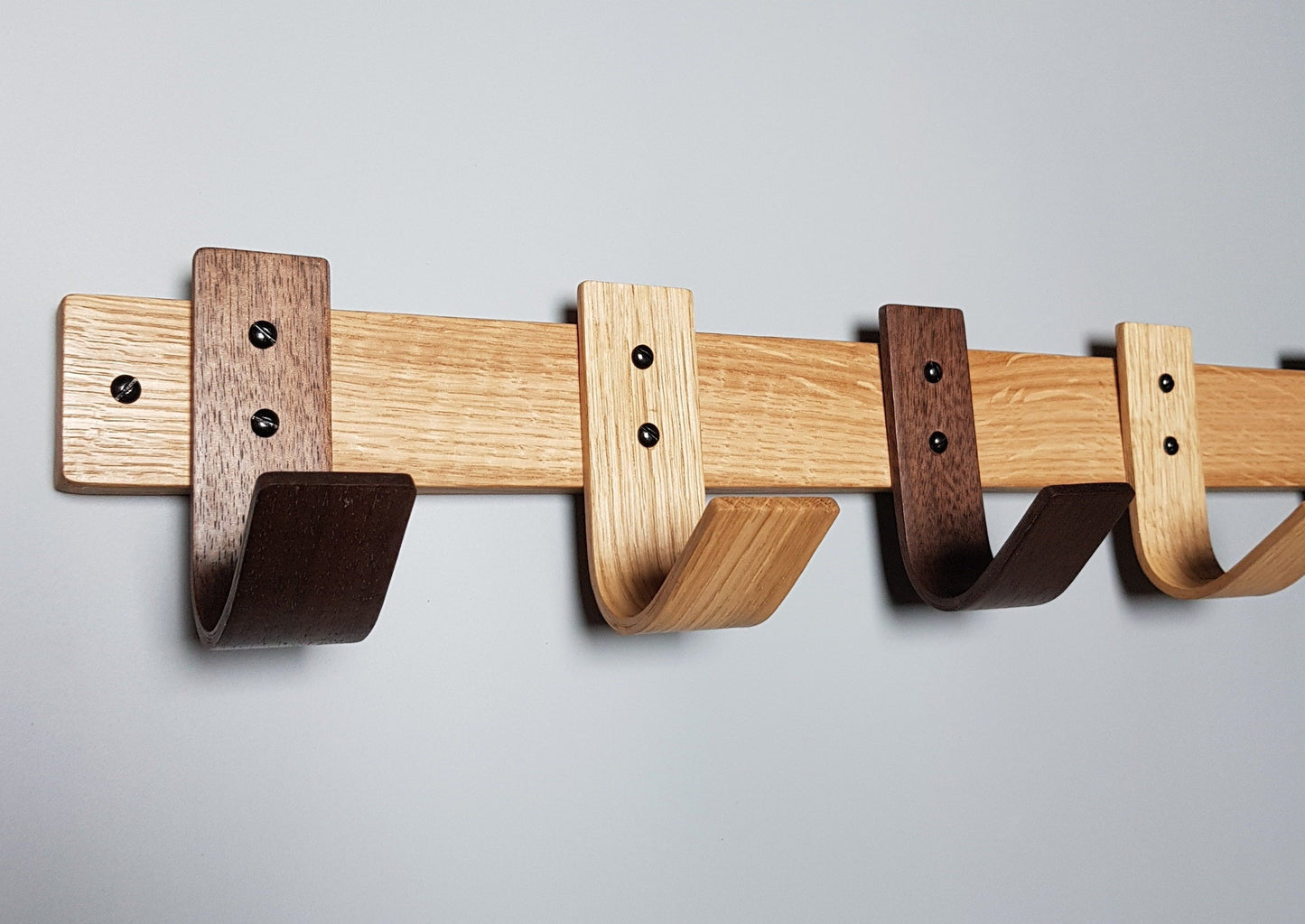 Early Morning Coat Rack With Walnut and Oak Hooks - NOIR.DESIGN
